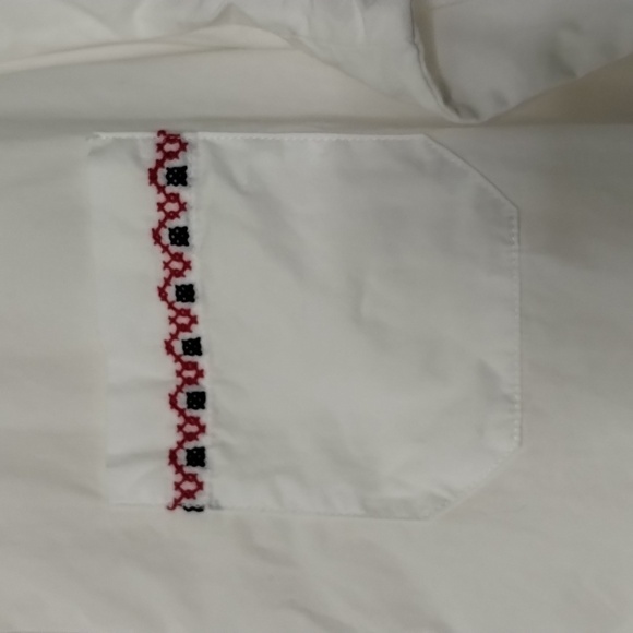 J. Crew women's medium tunic/mini dress popover long sleeve embroidered blue red - Picture 7 of 11